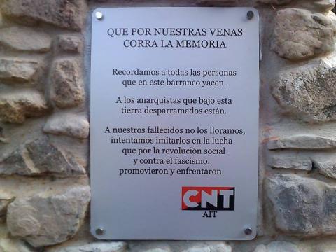 Placa conmemorativa CNT Placa conmemorativa CNT